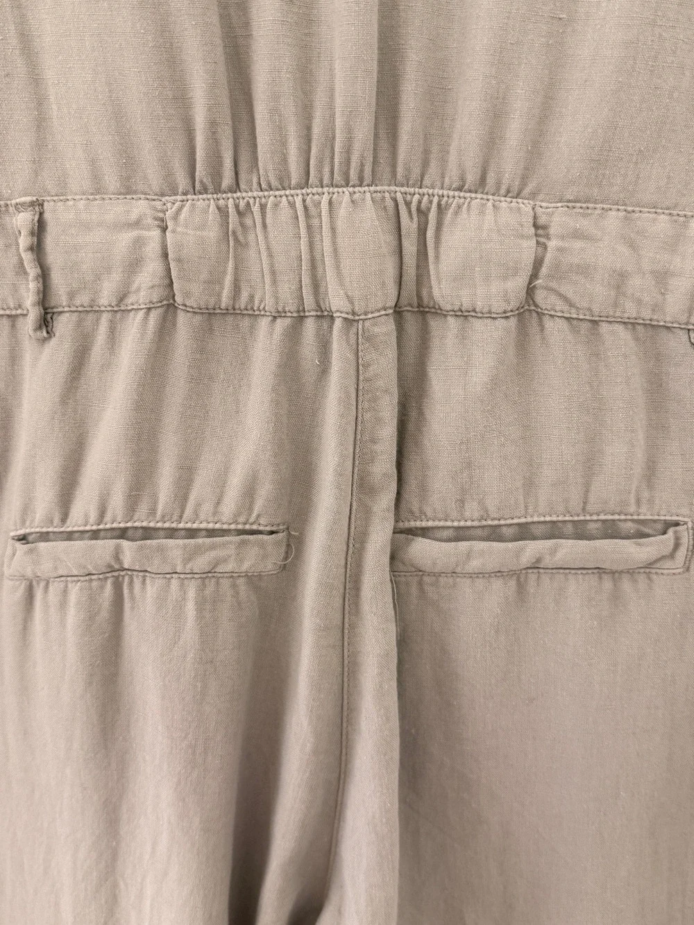 Zara Olive Green cotton/linen jumpsuit